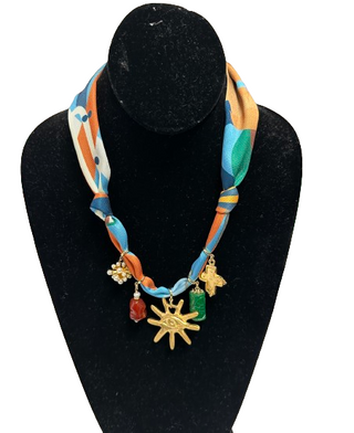 Multi Sun Scarf Charm Necklace