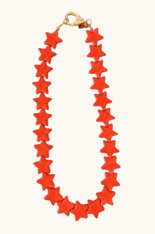 Star Necklace, Bright Red