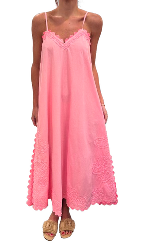 Poplin Slip Dress, Flamingo