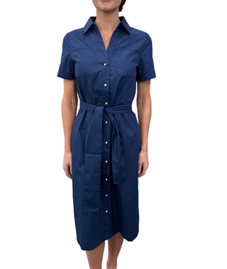 Navy Midi Shirtdress