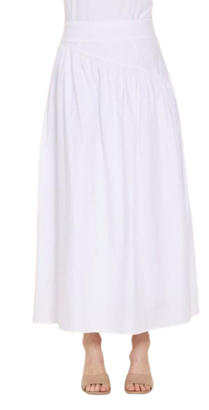 Drop Waist Maxi Skirt, White