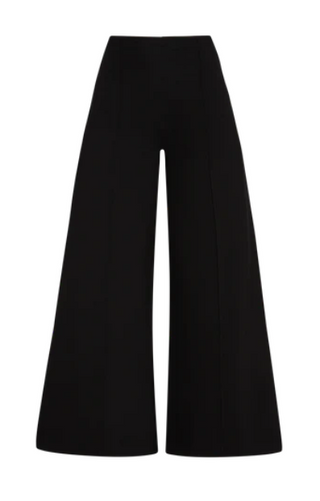 Ponte Wide Leg Crop, Black