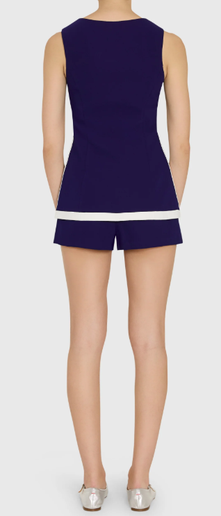 Morgan Romper, Navy/Ivory