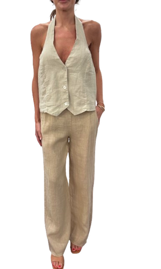 Linen Halter, Beige