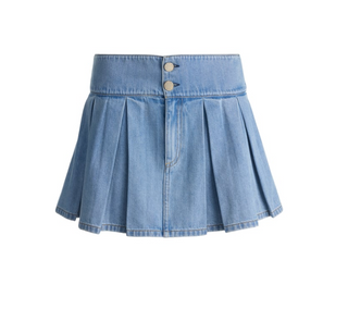 Amy Pleated Denim Skirt