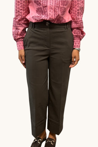 Cropped Straight Pant, Chocolate