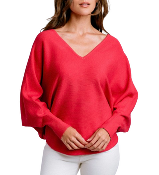 Ryu V-Neck Sweater, Scarlet