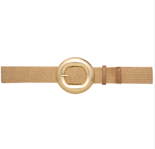 Rounded Buckle Belt, Khaki