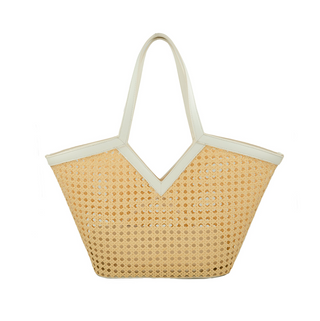 Emma Rattan Tote Bag, White
