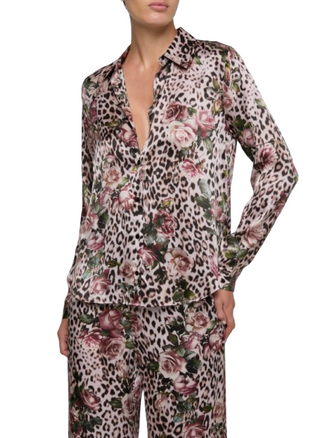 Tyler LS Blouse, Cheetah Rose