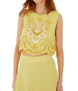 Bicolor Stripes Crop Top