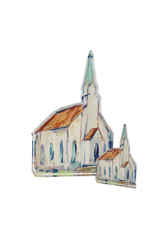 Red Roof Church Large Acrylic Block
