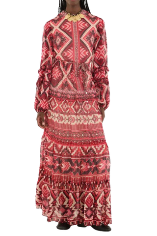 Graphic Anika Maxi Dress, Red