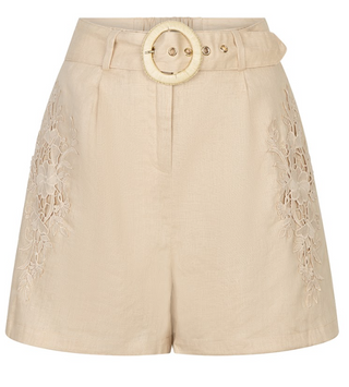 Lace Detail Short, Tan