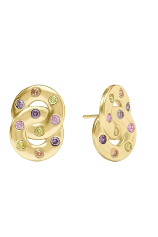 Rainbow Infinity Earring, Pink