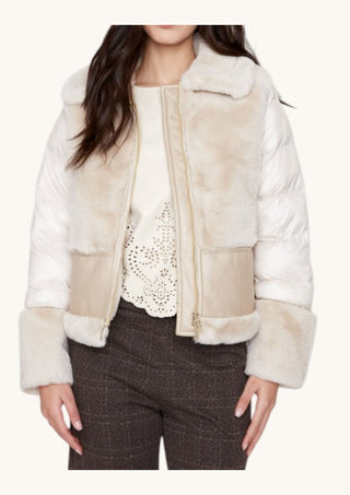 Faux Fur Coat, Oyster