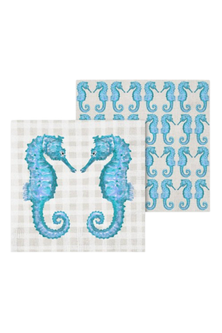 Blue Seahorse Cocktail Napkins