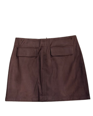 Suede Mini Skirt, Plum