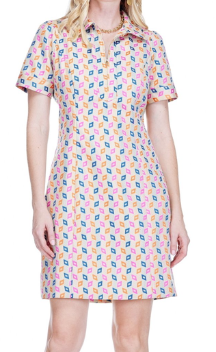 Diamond Front Zip Dress