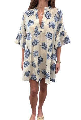 Symi Ruffle Dress, Blue