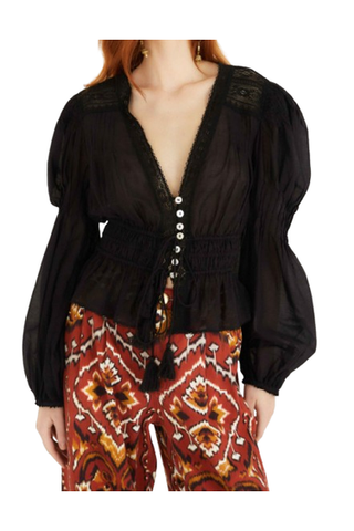 Long Sleeve Blouse, Black