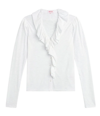 Ariana Ruffle Top, White