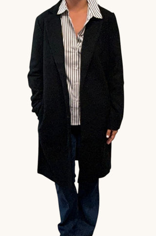Brushed Knit Coat, Black