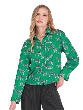 Zebra Crop Blouse