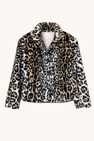 Short 60s Coat - Leopard Fur