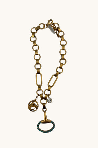 Turquoise Horse Charm Necklace