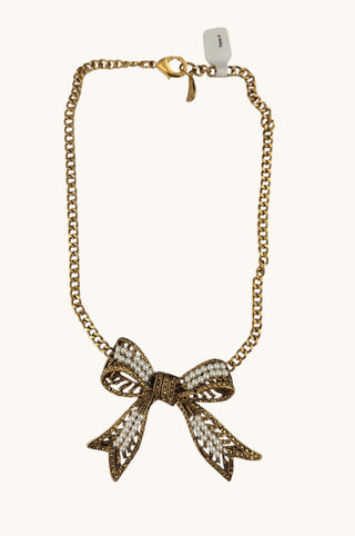 Pearl Gold Bow Necklace