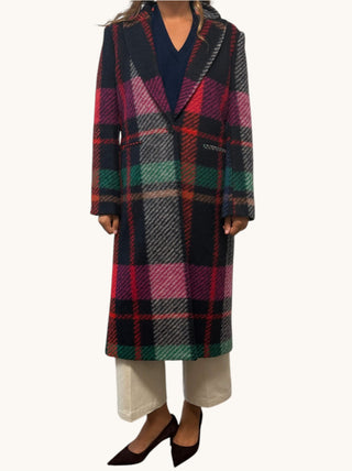 Trench Coat wiht Plaid Print